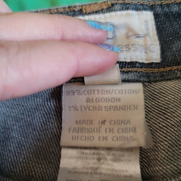 Y2K French Dressing Dark Wash Slim High Rise Bootcut Straight Jeans Size 10 - Picture 5 of 10